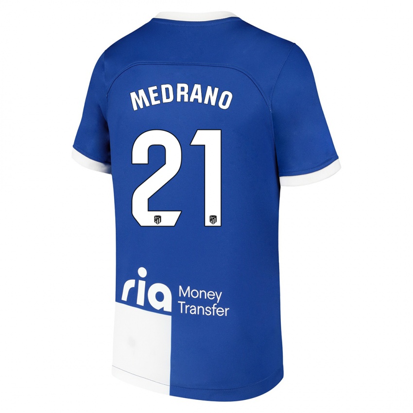 Bambino Maglia Fernando Medrano #21 Blu Bianco Kit Gara Away 2023/24 Maglietta