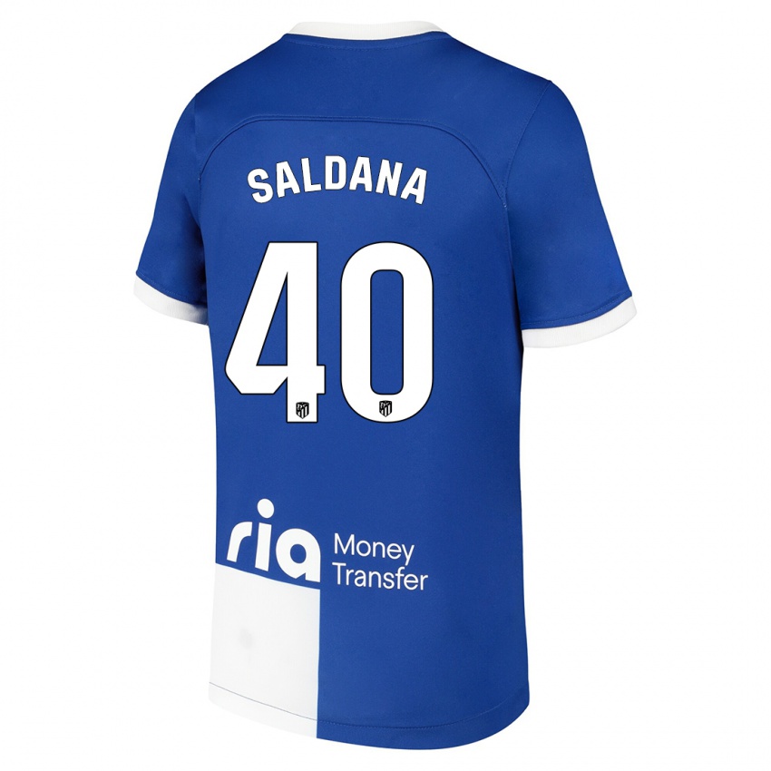 Bambino Maglia Jose Saldana #40 Blu Bianco Kit Gara Away 2023/24 Maglietta