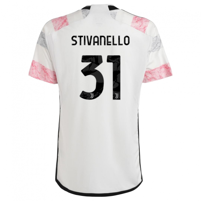 Bambino Maglia Riccardo Stivanello #31 Bianco Rosa Kit Gara Away 2023/24 Maglietta