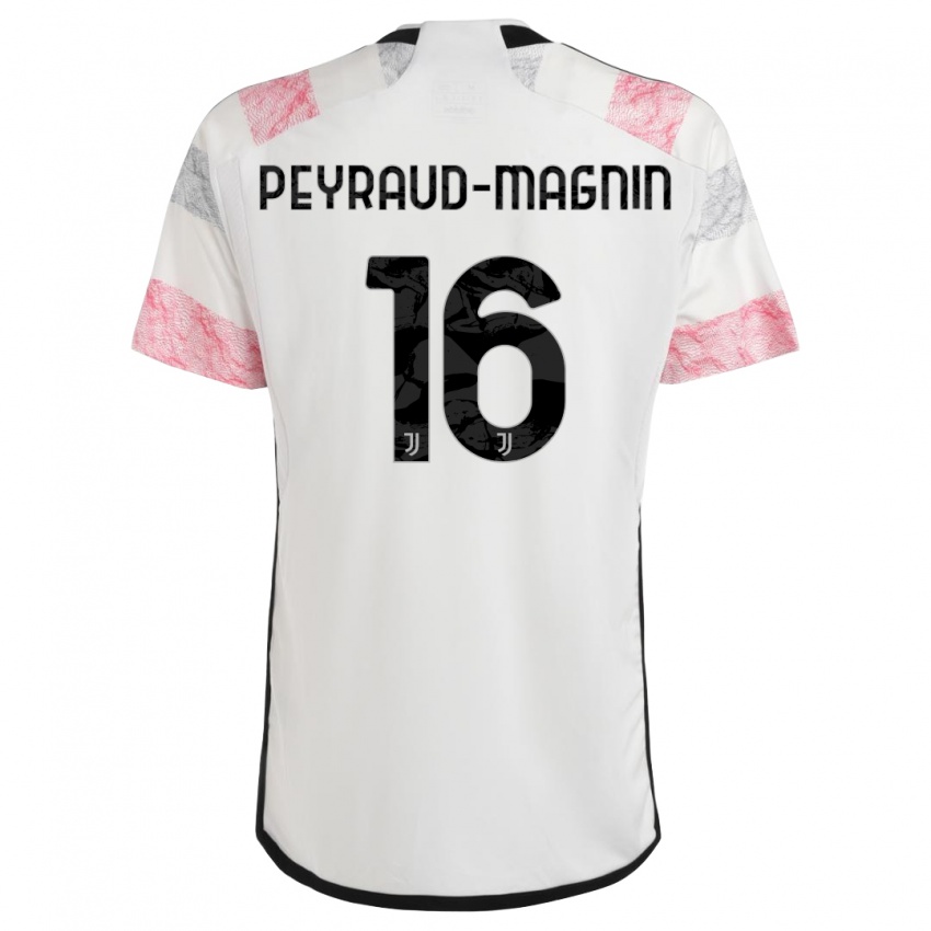 Bambino Maglia Pauline Peyraud-Magnin #16 Bianco Rosa Kit Gara Away 2023/24 Maglietta