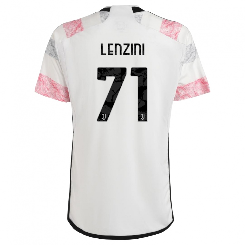 Bambino Maglia Martina Lenzini #71 Bianco Rosa Kit Gara Away 2023/24 Maglietta