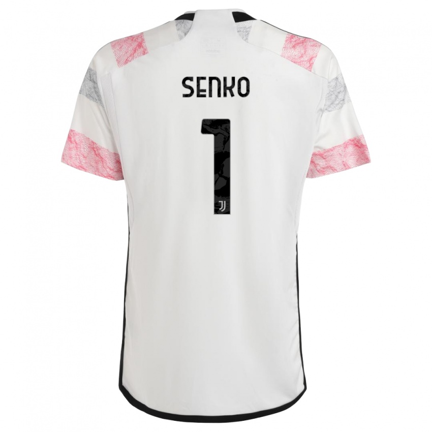 Bambino Maglia Zsombor Senko #1 Bianco Rosa Kit Gara Away 2023/24 Maglietta