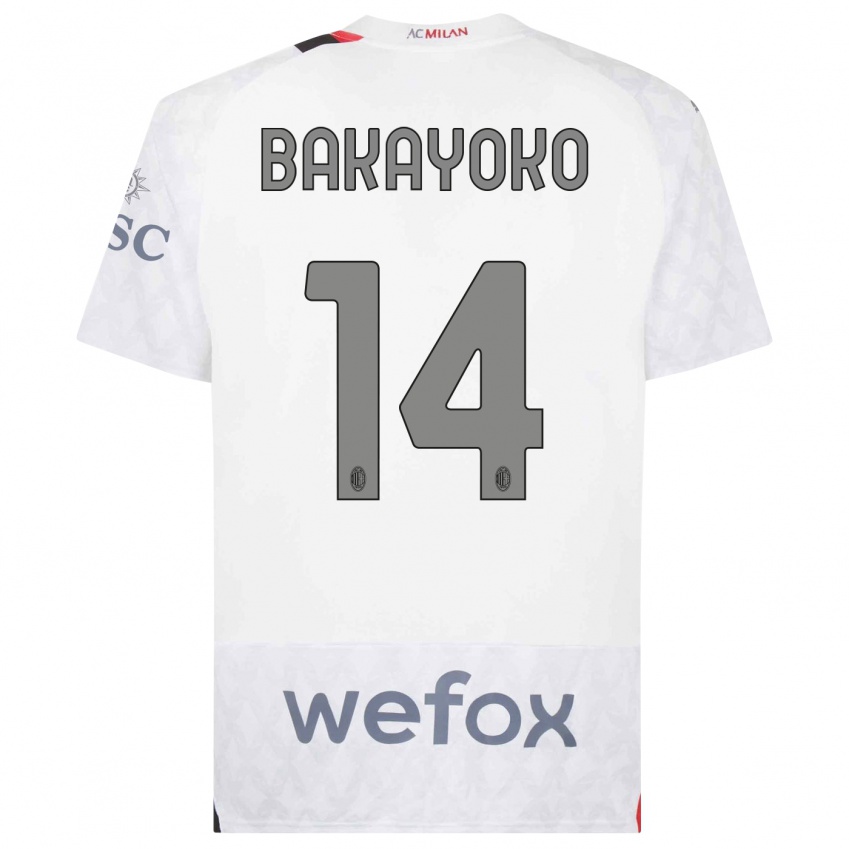 Bambino Maglia Tiemoue Bakayoko #14 Bianco Kit Gara Away 2023/24 Maglietta