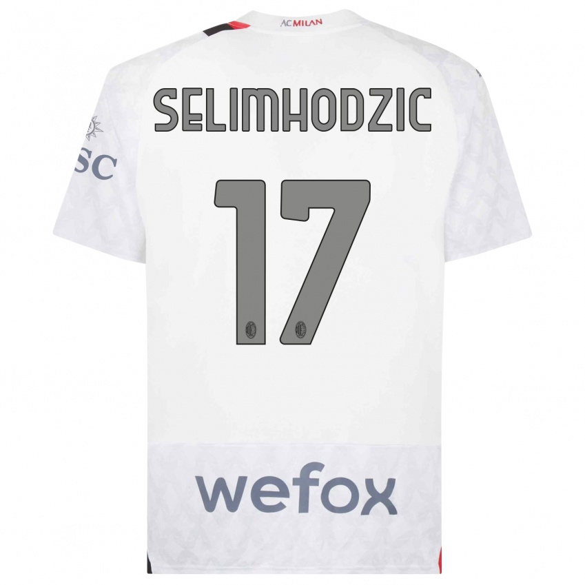 Bambino Maglia Noa Selimhodzic #17 Bianco Kit Gara Away 2023/24 Maglietta