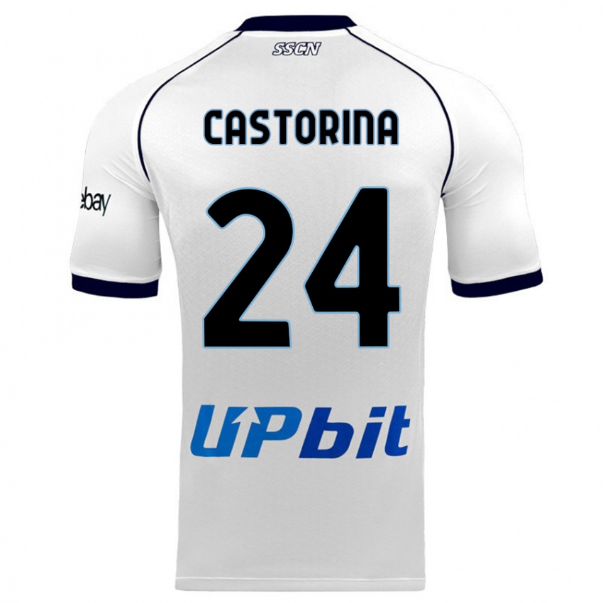 Bambino Maglia Alessandro Castorina #24 Bianco Kit Gara Away 2023/24 Maglietta
