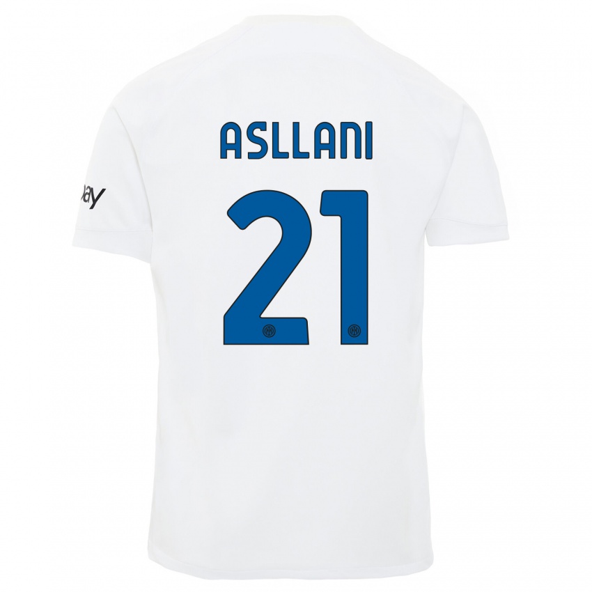 Bambino Maglia Kristjan Asllani #21 Bianco Kit Gara Away 2023/24 Maglietta