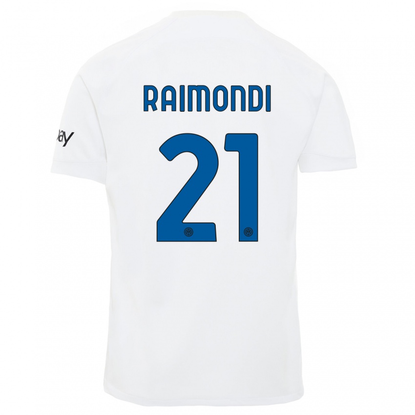 Bambino Maglia Paolo Raimondi #21 Bianco Kit Gara Away 2023/24 Maglietta