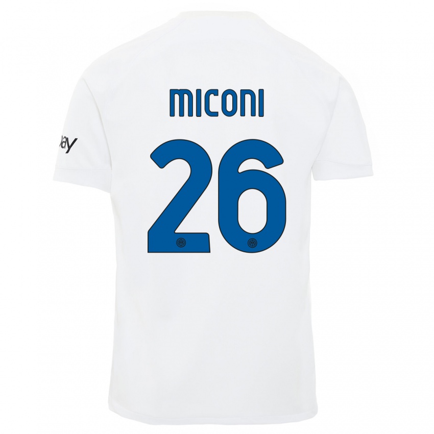 Bambino Maglia Riccardo Miconi #26 Bianco Kit Gara Away 2023/24 Maglietta