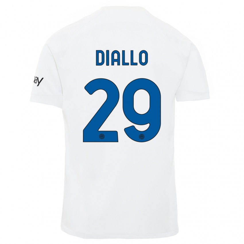 Bambino Maglia Oumar Diallo #29 Bianco Kit Gara Away 2023/24 Maglietta