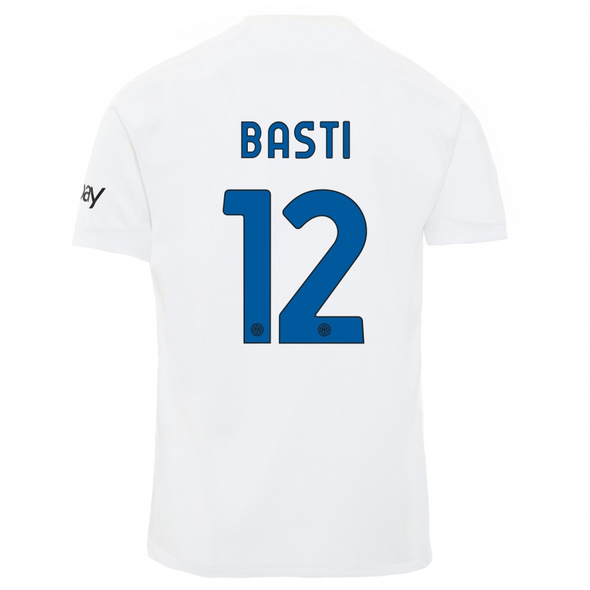 Bambino Maglia Matteo Basti #12 Bianco Kit Gara Away 2023/24 Maglietta