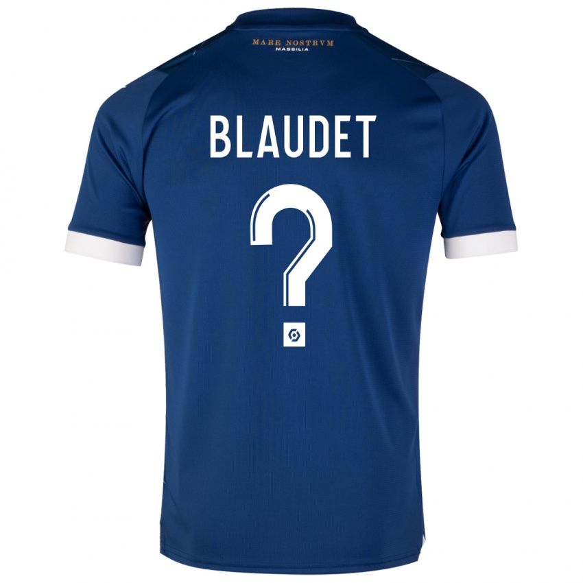 Bambino Maglia David Blaudet #0 Blu Scuro Kit Gara Away 2023/24 Maglietta