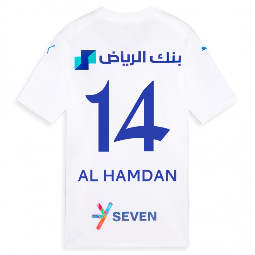 Bambino Maglia Abdullah Al-Hamdan #14 Bianco Kit Gara Away 2023/24 Maglietta