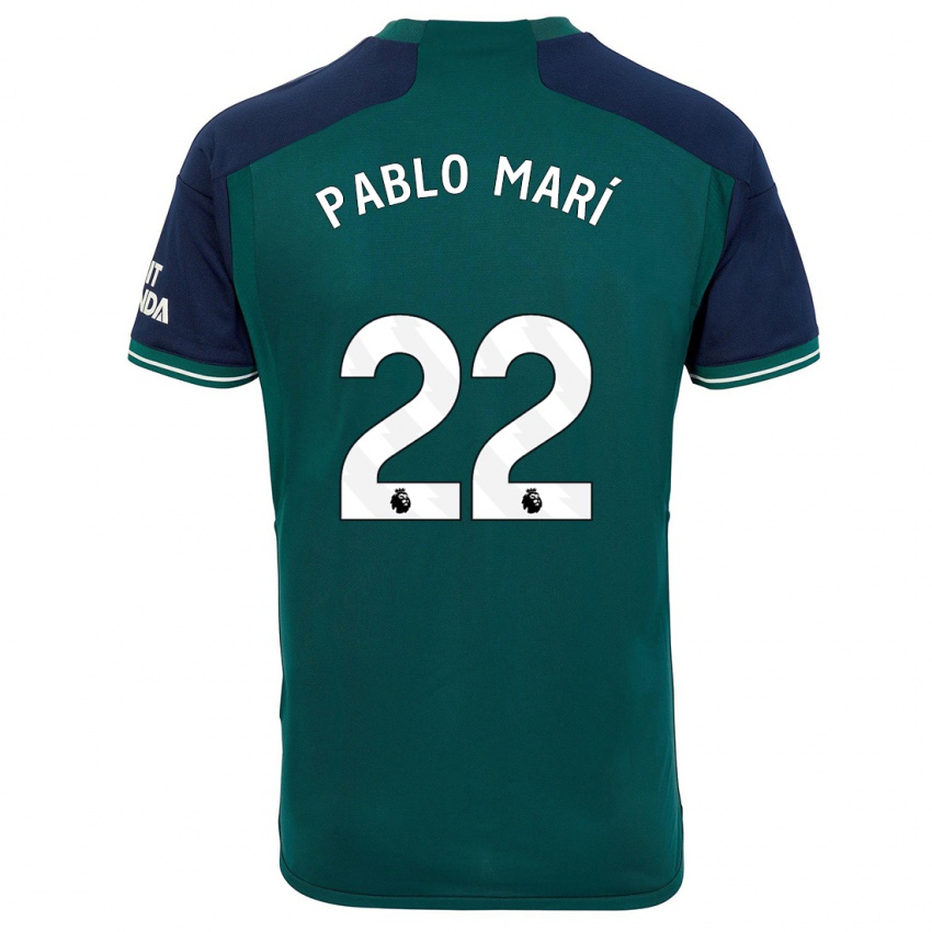 Bambino Maglia Pablo Mari #22 Verde Kit Gara Third 2023/24 Maglietta