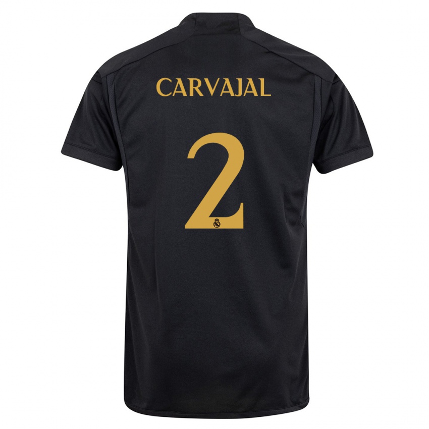 Bambino Maglia Daniel Carvajal #2 Nero Kit Gara Third 2023/24 Maglietta