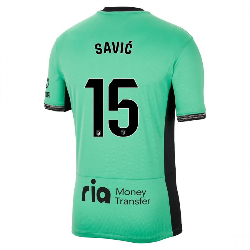 Bambino Maglia Stefan Savic #15 Verde Primavera Kit Gara Third 2023/24 Maglietta
