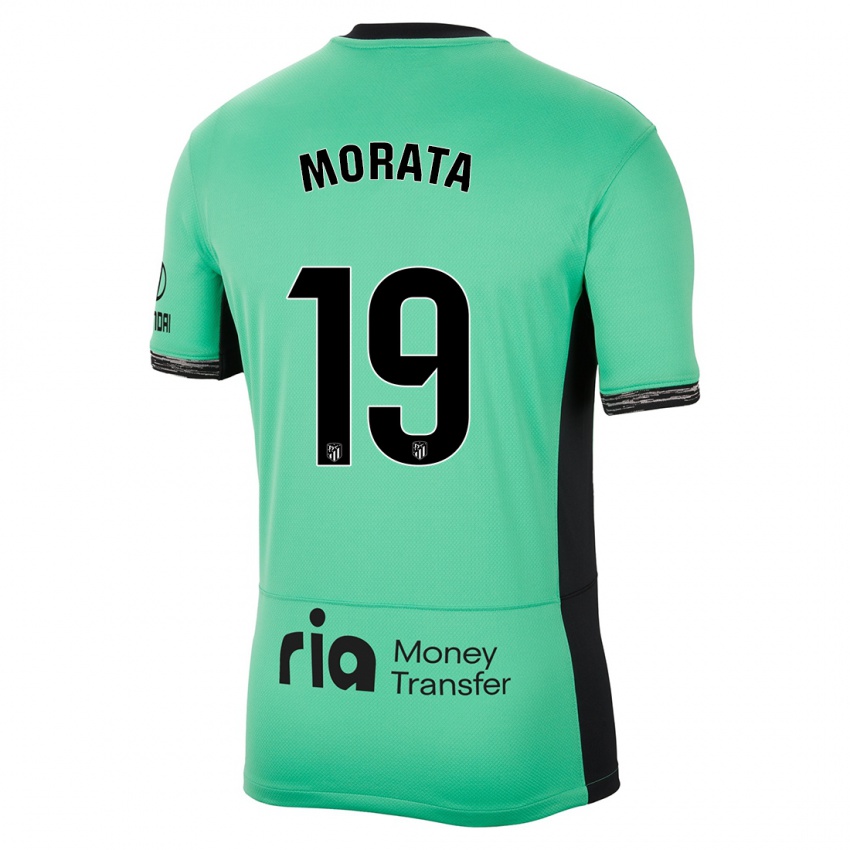 Bambino Maglia Alvaro Morata #19 Verde Primavera Kit Gara Third 2023/24 Maglietta