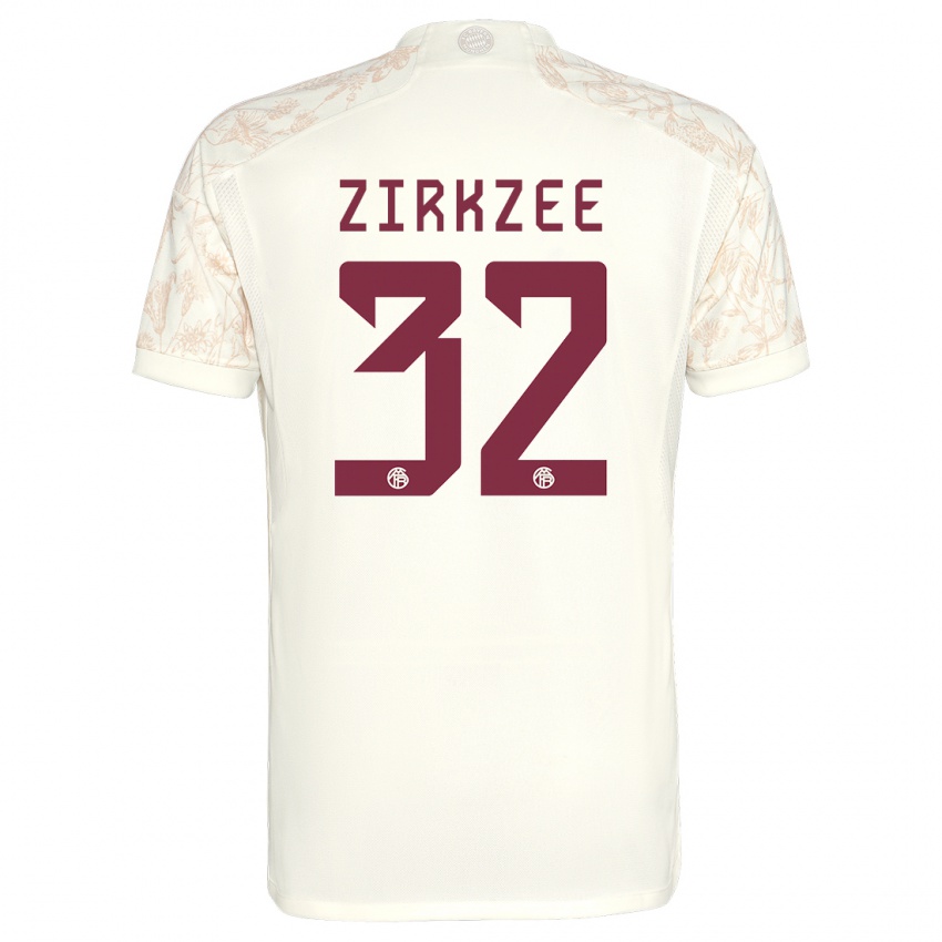 Bambino Maglia Joshua Zirkzee #32 Bianco Kit Gara Third 2023/24 Maglietta