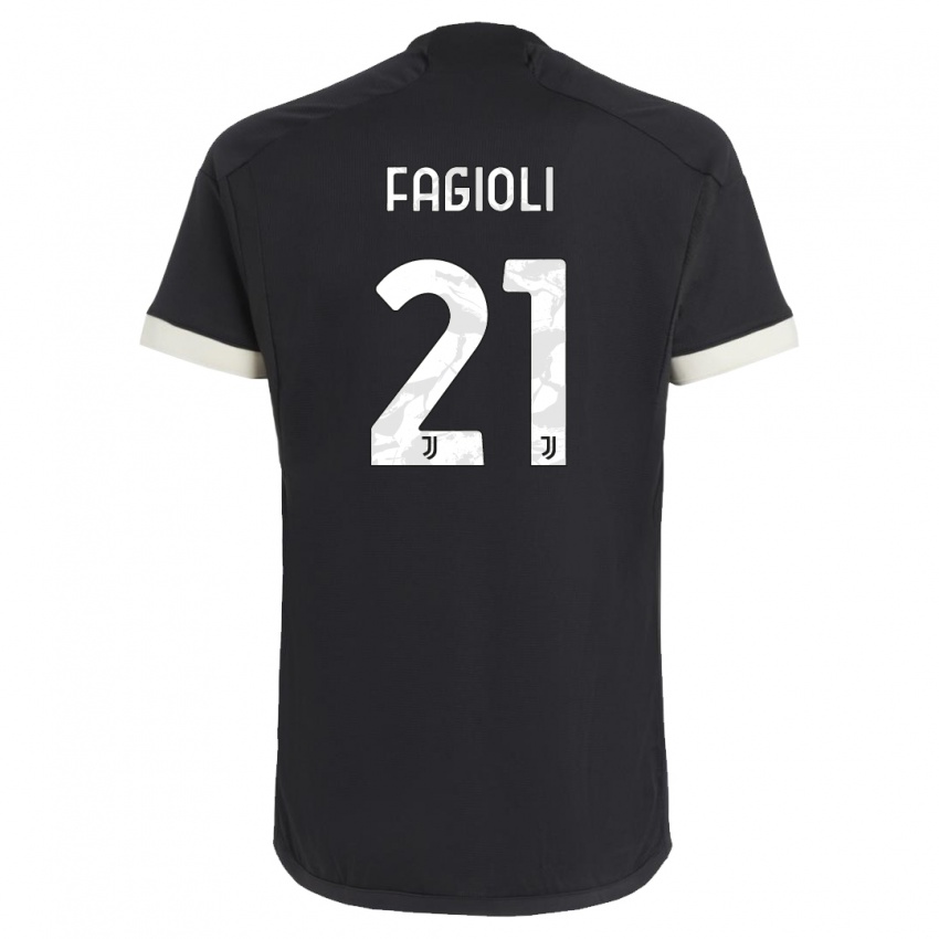 Bambino Maglia Nicolo Fagioli #21 Nero Kit Gara Third 2023/24 Maglietta