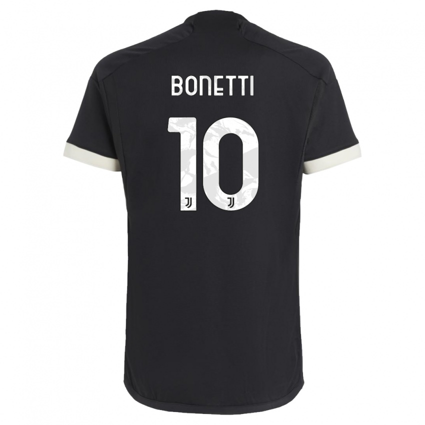 Bambino Maglia Andrea Bonetti #10 Nero Kit Gara Third 2023/24 Maglietta