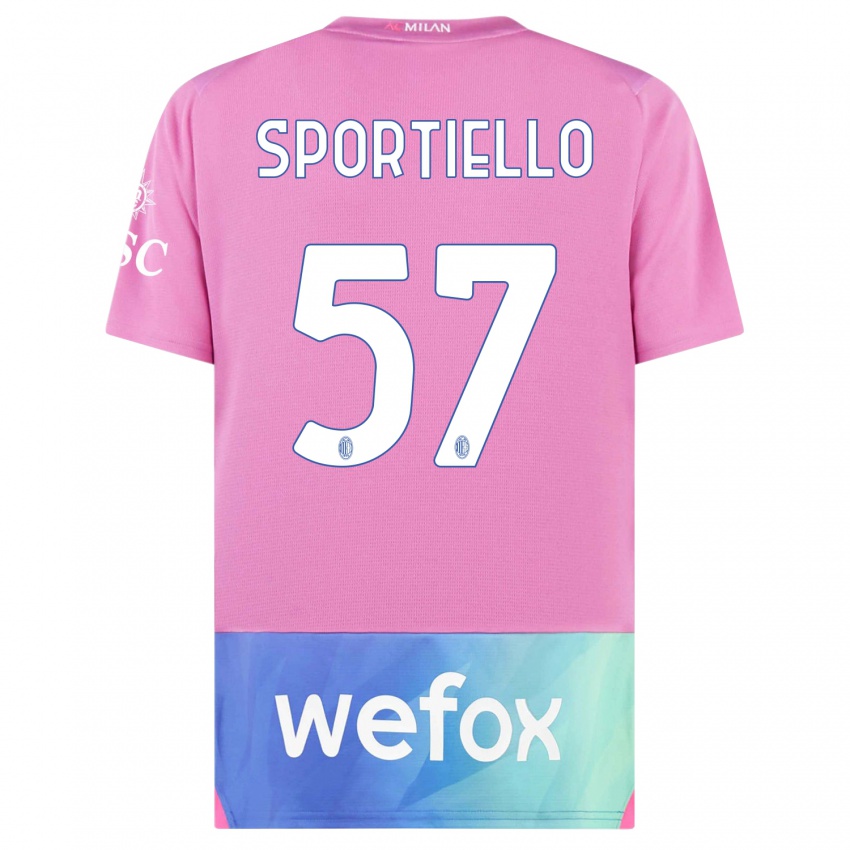 Bambino Maglia Marco Sportiello #57 Rosa Viola Kit Gara Third 2023/24 Maglietta