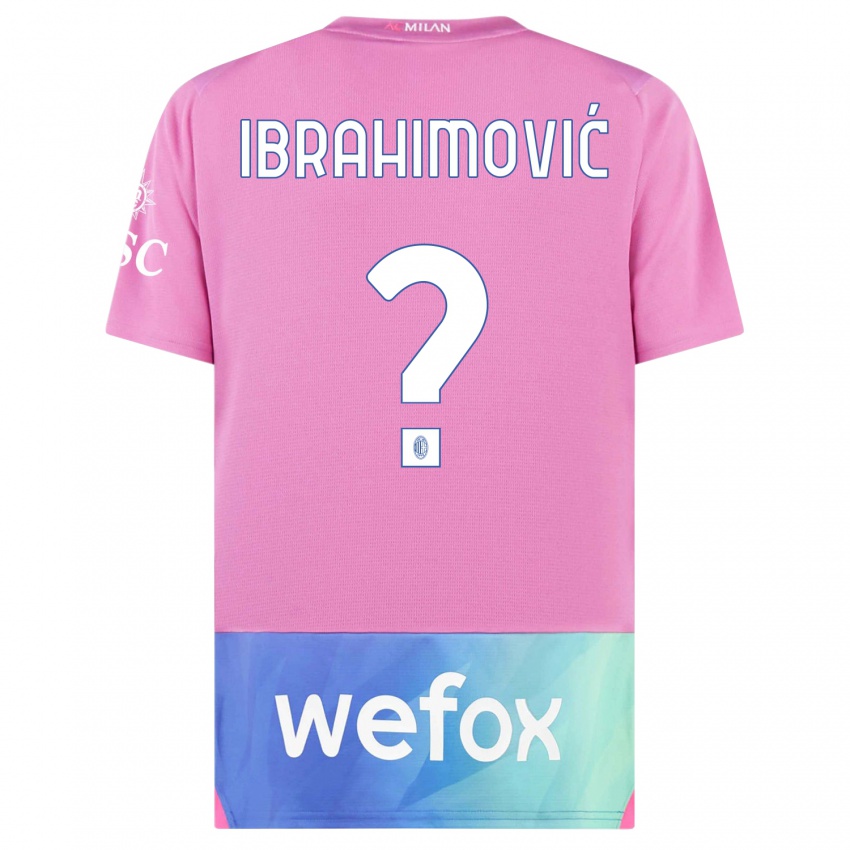Bambino Maglia Maximilian Ibrahimović #0 Rosa Viola Kit Gara Third 2023/24 Maglietta
