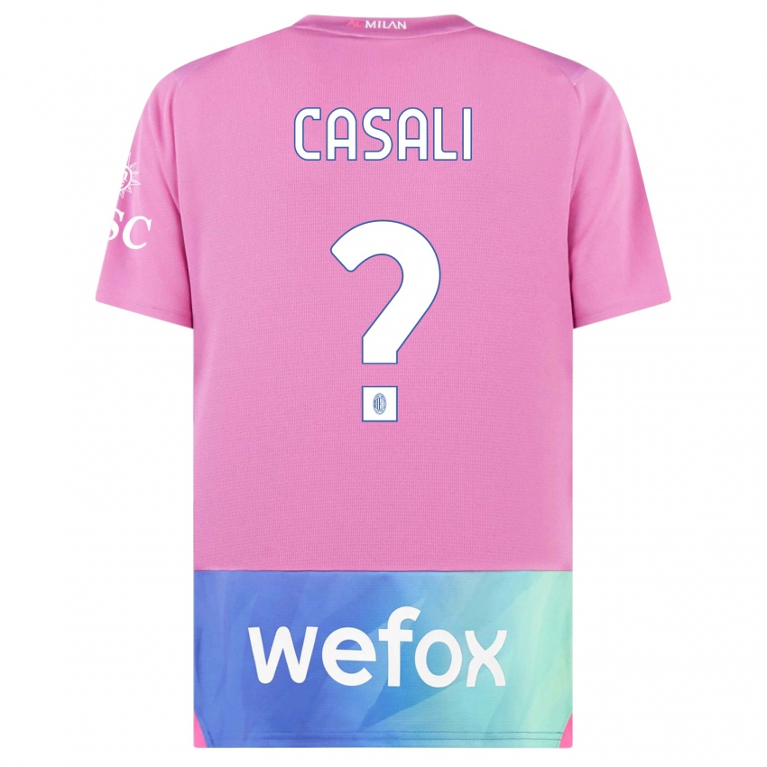 Bambino Maglia Michele Casali #0 Rosa Viola Kit Gara Third 2023/24 Maglietta