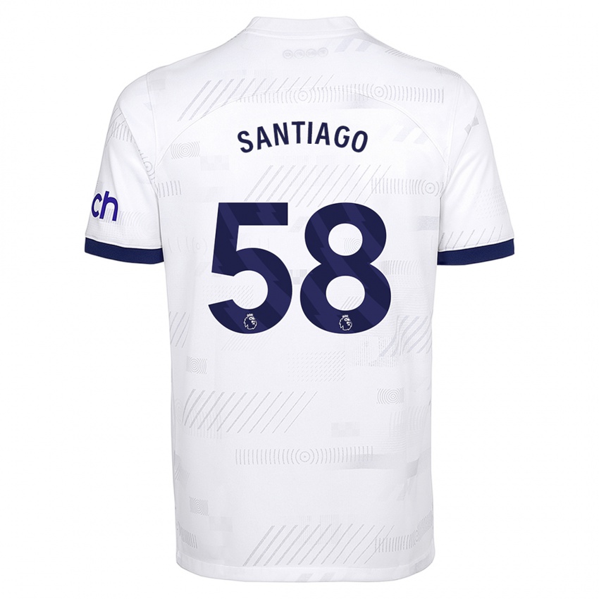 Uomo Maglia Yago Santiago #58 Bianco Kit Gara Home 2023/24 Maglietta