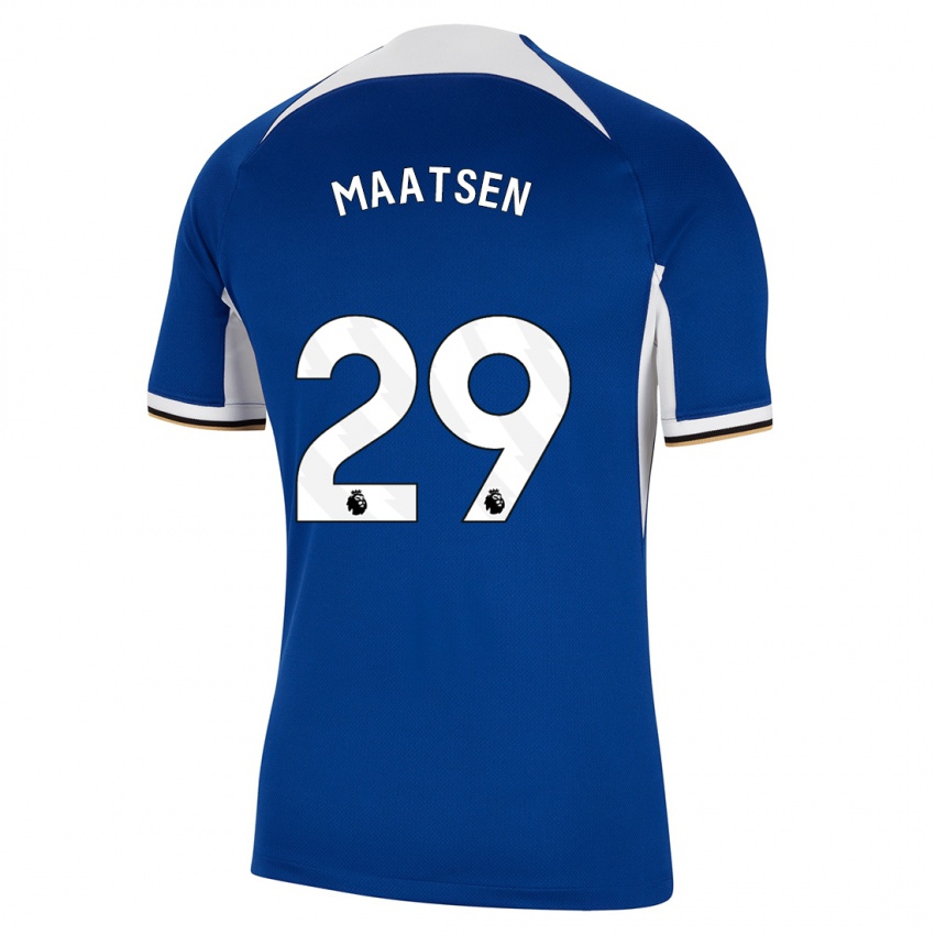 Uomo Maglia Ian Maatsen #29 Blu Kit Gara Home 2023/24 Maglietta