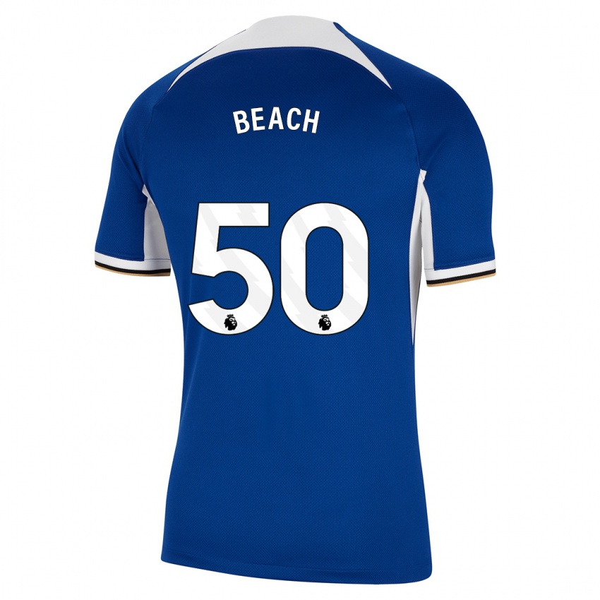 Uomo Maglia Eddie Beach #50 Blu Kit Gara Home 2023/24 Maglietta