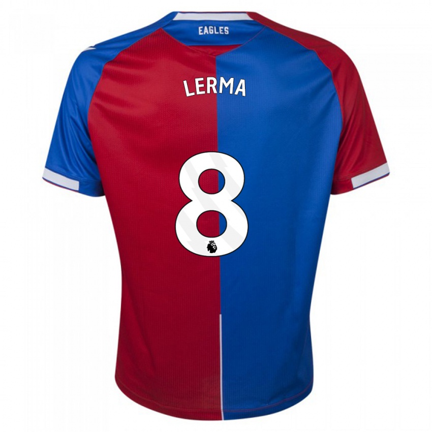 Uomo Maglia Jefferson Lerma #8 Rosso Blu Kit Gara Home 2023/24 Maglietta