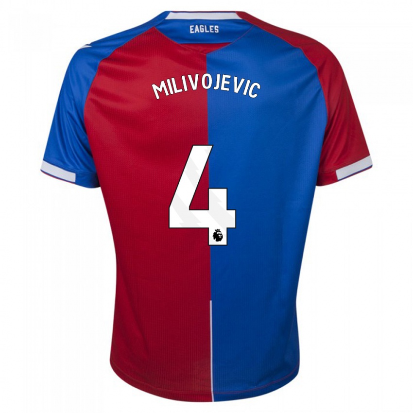 Uomo Maglia Luka Milivojevic #4 Rosso Blu Kit Gara Home 2023/24 Maglietta