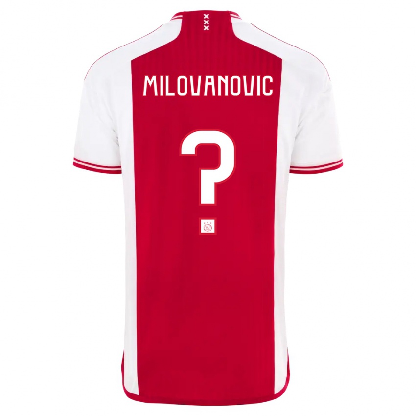 Uomo Maglia Mateja Milovanovic #0 Rosso Bianco Kit Gara Home 2023/24 Maglietta