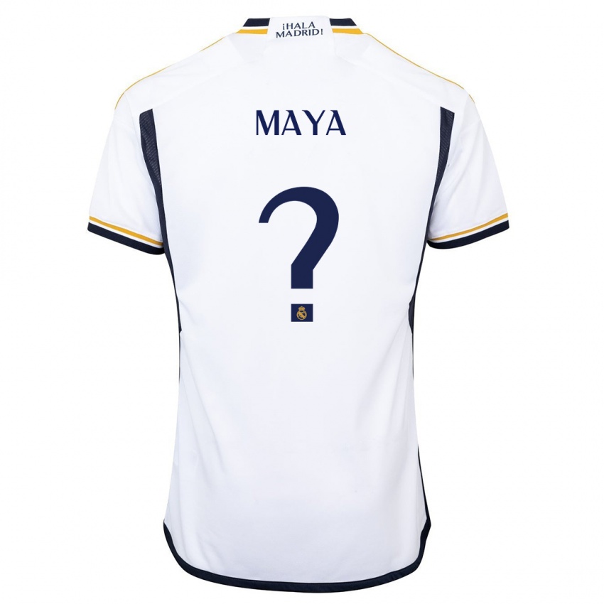 Uomo Maglia Santos Maya #0 Bianco Kit Gara Home 2023/24 Maglietta