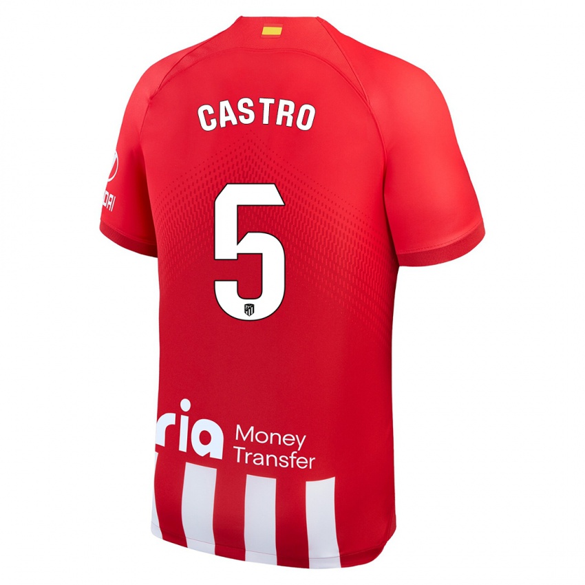 Uomo Maglia Oscar Castro #5 Rosso Bianco Kit Gara Home 2023/24 Maglietta