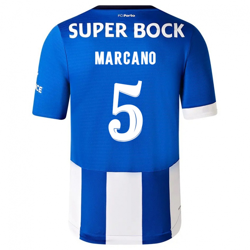 Uomo Maglia Ivan Marcano #5 Blu Bianco Kit Gara Home 2023/24 Maglietta