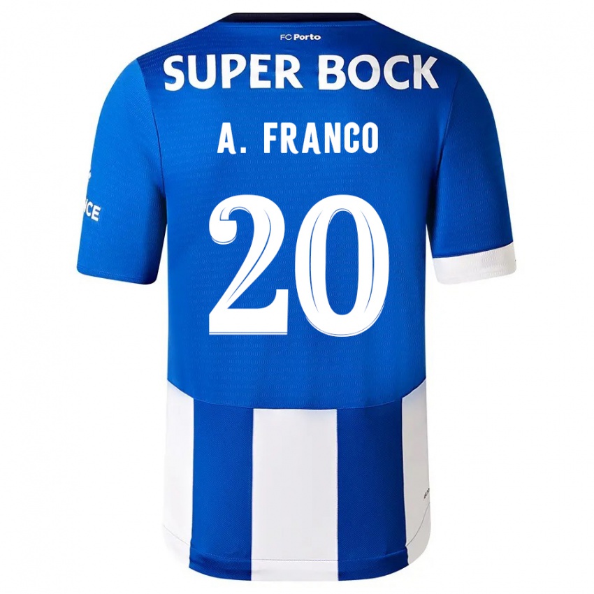 Uomo Maglia Andre Franco #20 Blu Bianco Kit Gara Home 2023/24 Maglietta