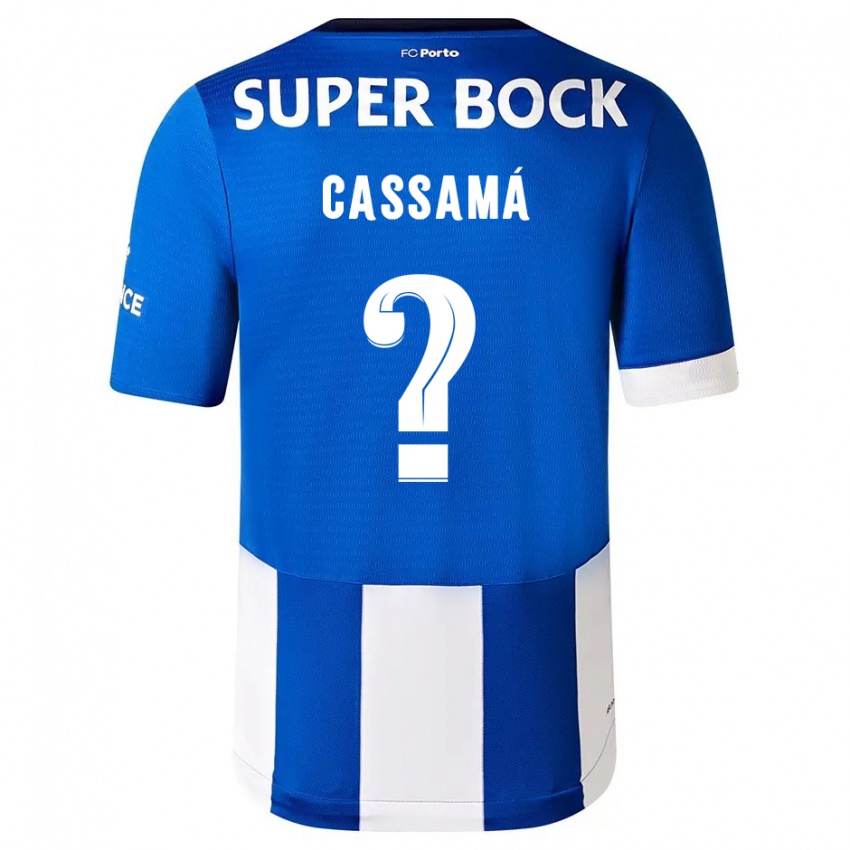Uomo Maglia Adramane Cassamá #0 Blu Bianco Kit Gara Home 2023/24 Maglietta