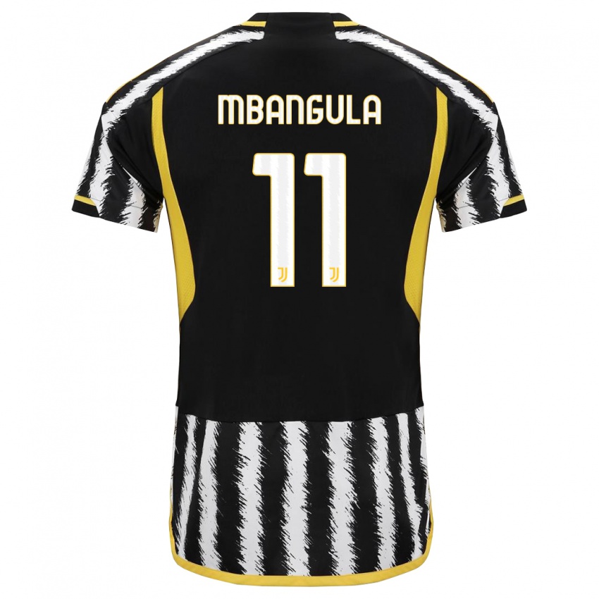 Uomo Maglia Samuel Mbangula #11 Nero Bianco Kit Gara Home 2023/24 Maglietta