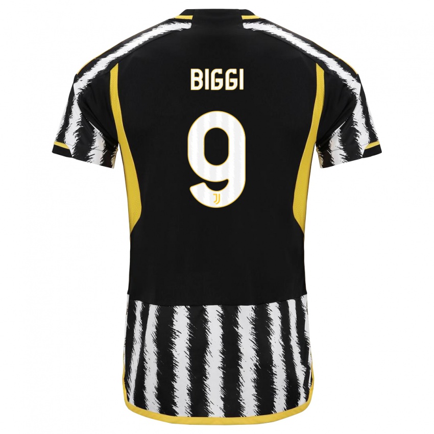 Uomo Maglia Silvano Biggi #9 Nero Bianco Kit Gara Home 2023/24 Maglietta