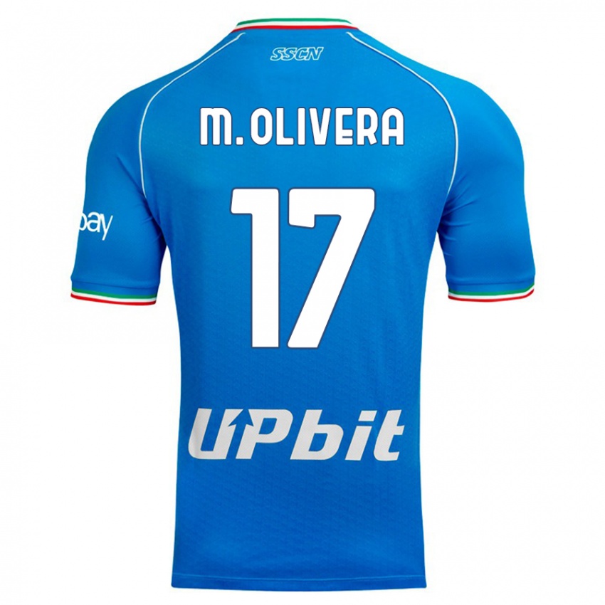 Uomo Maglia Mathias Olivera #17 Cielo Blu Kit Gara Home 2023/24 Maglietta