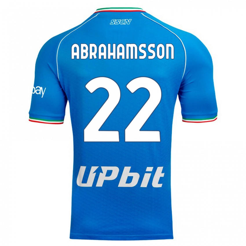 Uomo Maglia Sejde Abrahamsson #22 Cielo Blu Kit Gara Home 2023/24 Maglietta