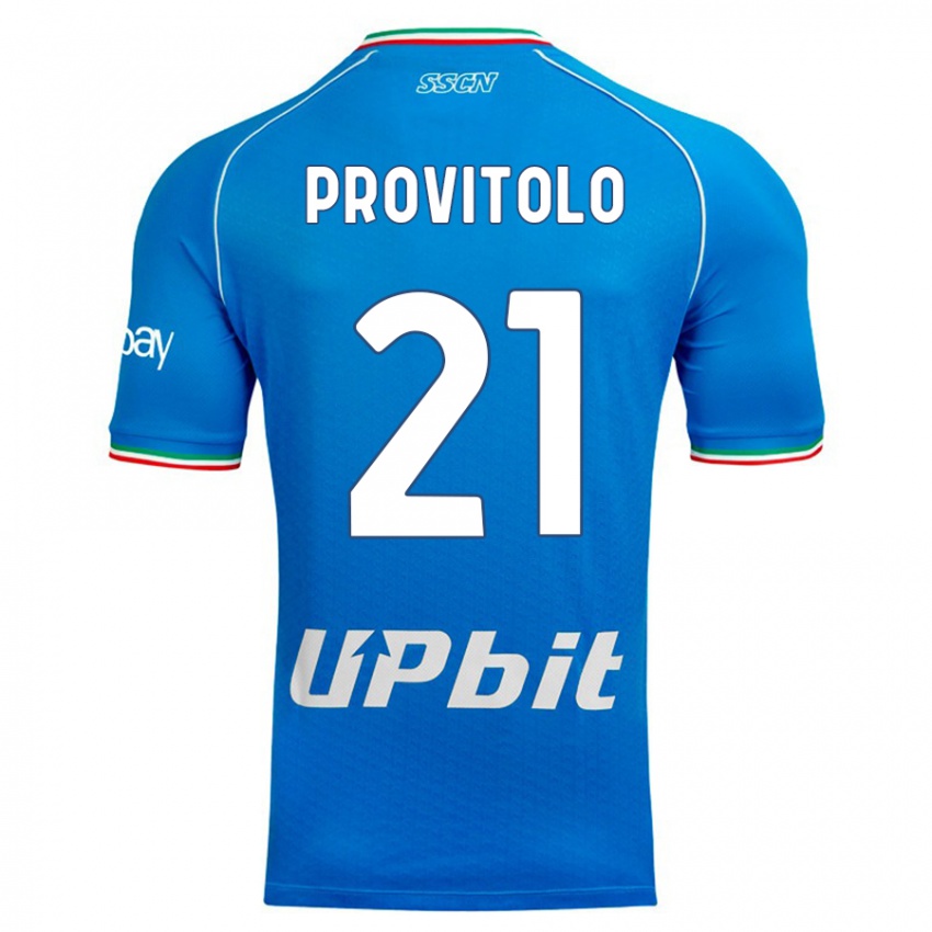 Uomo Maglia Vincenzo Provitolo #21 Cielo Blu Kit Gara Home 2023/24 Maglietta