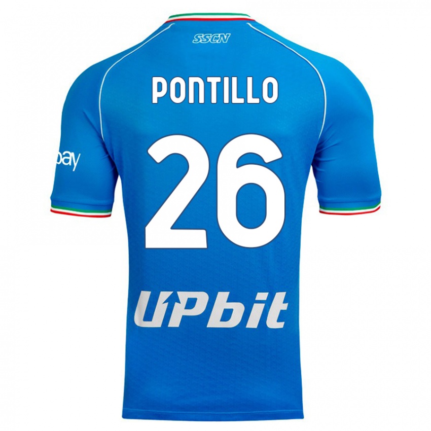 Uomo Maglia Pasquale Pontillo #26 Cielo Blu Kit Gara Home 2023/24 Maglietta