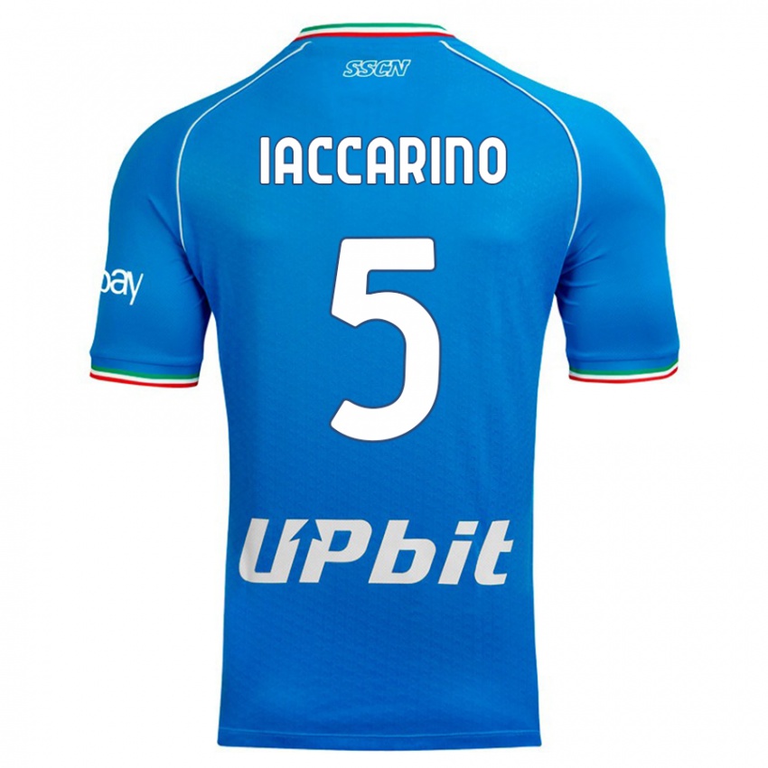Uomo Maglia Gennaro Iaccarino #5 Cielo Blu Kit Gara Home 2023/24 Maglietta