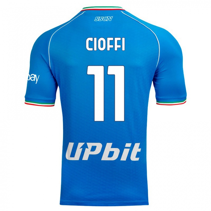 Uomo Maglia Antonio Cioffi #11 Cielo Blu Kit Gara Home 2023/24 Maglietta