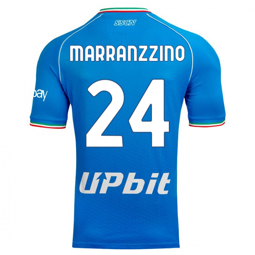 Uomo Maglia Pasquale Marranzzino #24 Cielo Blu Kit Gara Home 2023/24 Maglietta