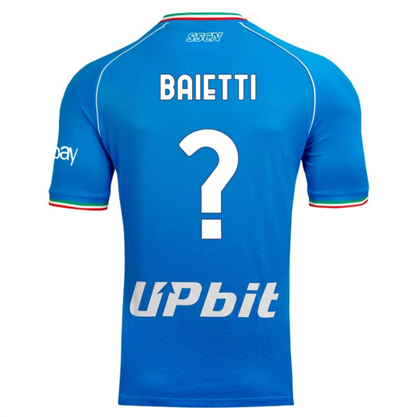 Uomo Maglia Francesco Baietti #0 Cielo Blu Kit Gara Home 2023/24 Maglietta
