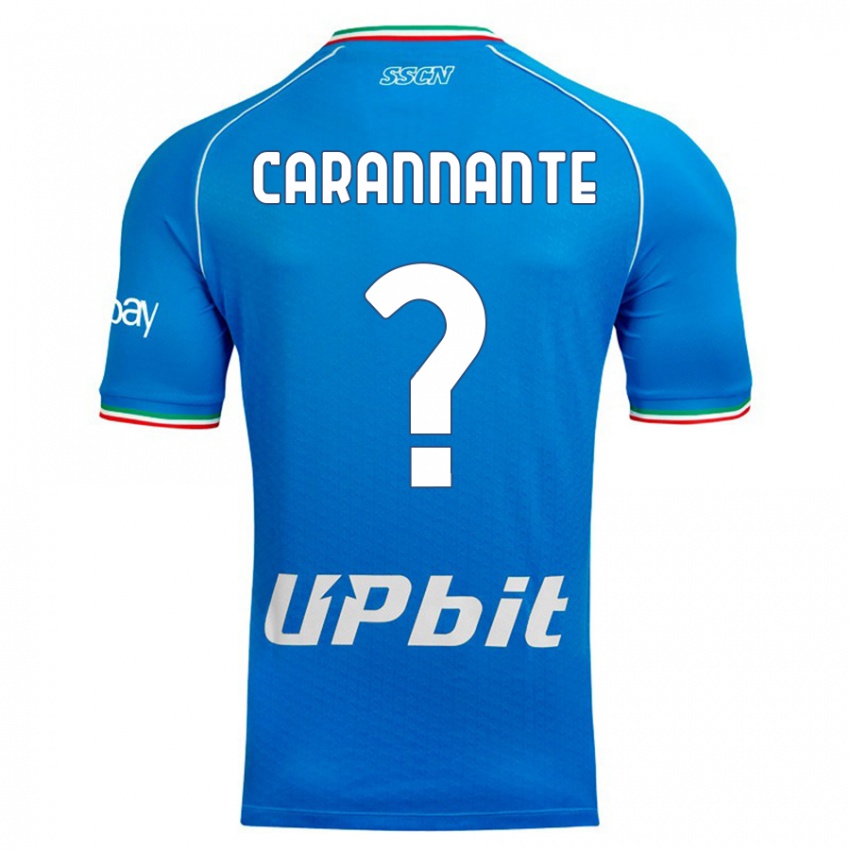 Uomo Maglia Lorenzo Carannante #0 Cielo Blu Kit Gara Home 2023/24 Maglietta