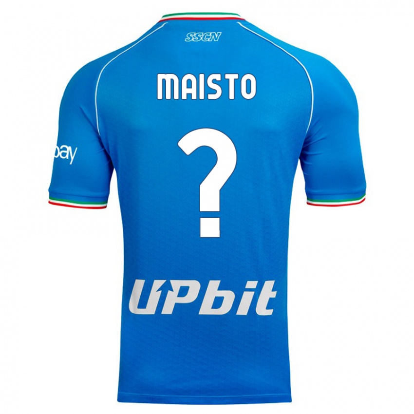 Uomo Maglia Antonio Maisto #0 Cielo Blu Kit Gara Home 2023/24 Maglietta