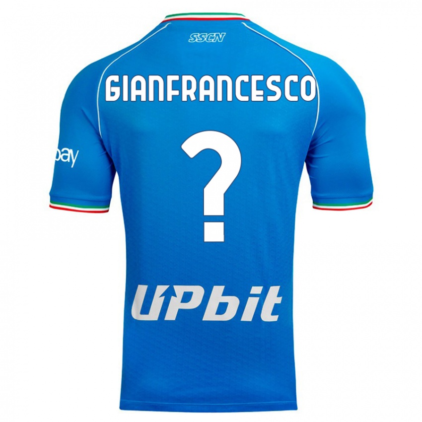 Uomo Maglia Sergio Gianfrancesco #0 Cielo Blu Kit Gara Home 2023/24 Maglietta